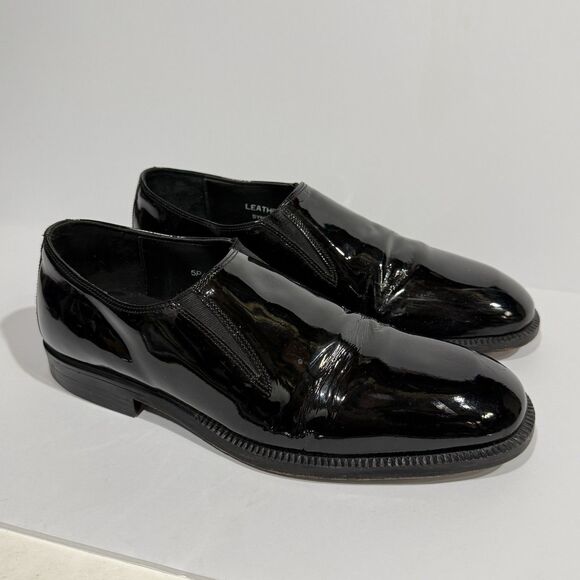 Blacker Stanley Blacker Black Patent Leather Men’s Shoes Size 10 Made In Italy